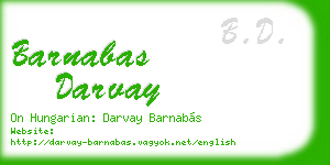 barnabas darvay business card
