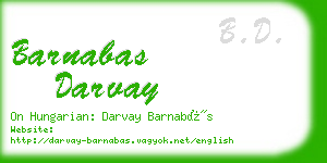 barnabas darvay business card